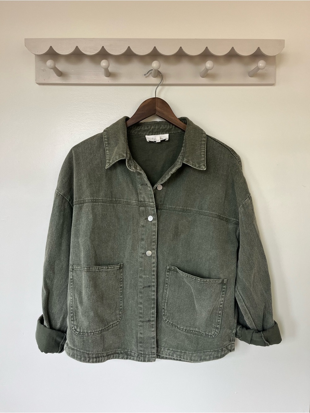 Green Denim Jacket Soft Flowy (La February)